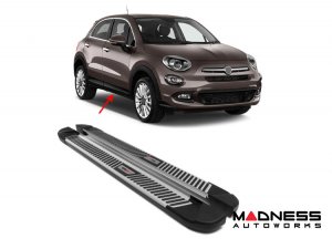 FIAT 500X Side Steps - PIRAMITLINE Running Boards - Silver / Black